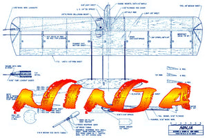 full size printed plan & building notes combat *ninja* wingspan 39" engine .35