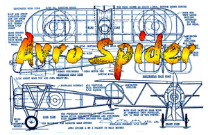 full size printed peanut scale plans avro spider rubber or co2-powered and a snap to build.