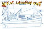 full size printed plans & article to build a motor fishing vessel scale 1:24  length 27 ½” m.f.v. launch out