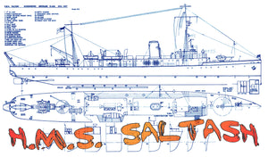 full size printed plan scale 1/72 aberdare class minesweepers h.m.s. saltash