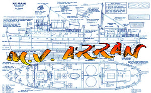 full size printed plan clyde vehicle ferry m.v. arran scale 1:64 suitable for radio control