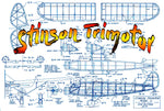full size printed plans peanut scale "stinson trimotor" built in typical side sand-crosspieces construction
