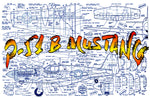 full size plans scale 1” = 1’ control line wing span 37” p-51 b mustang