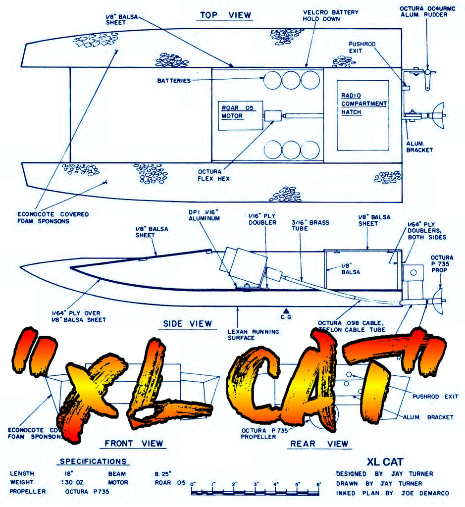 Full Size Printed Plan Easy Foam and Wood Electric Catamaran XL CAT ...