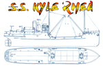 full size printed plan scale 1:48 single hatch coaster "s.s. kyle rhea" suitable for radio control