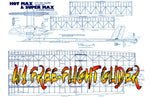 full size printed plan a/1 free-flight glider 1 58" w/s 2 52 1/2" w/s " hot & super max