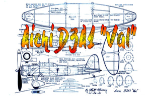 full size printed plans peanut scale aichi d3a1 "val” colourful japanese military aircraft from the earliest days of ww-ii