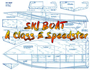 full size printed plan  class e speedster “ski boat” suitable for radio control