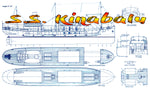 full size printed plan scale 1:48 far east coasting steamer "s.s. kinabalu" suitable for radio control