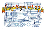 full size printed plans peanut scale "nakaiima ki.27a" looking almost like a modern racer.