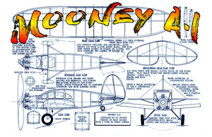 full size printed plans peanut scale "mooney a·l" it was designed around1930