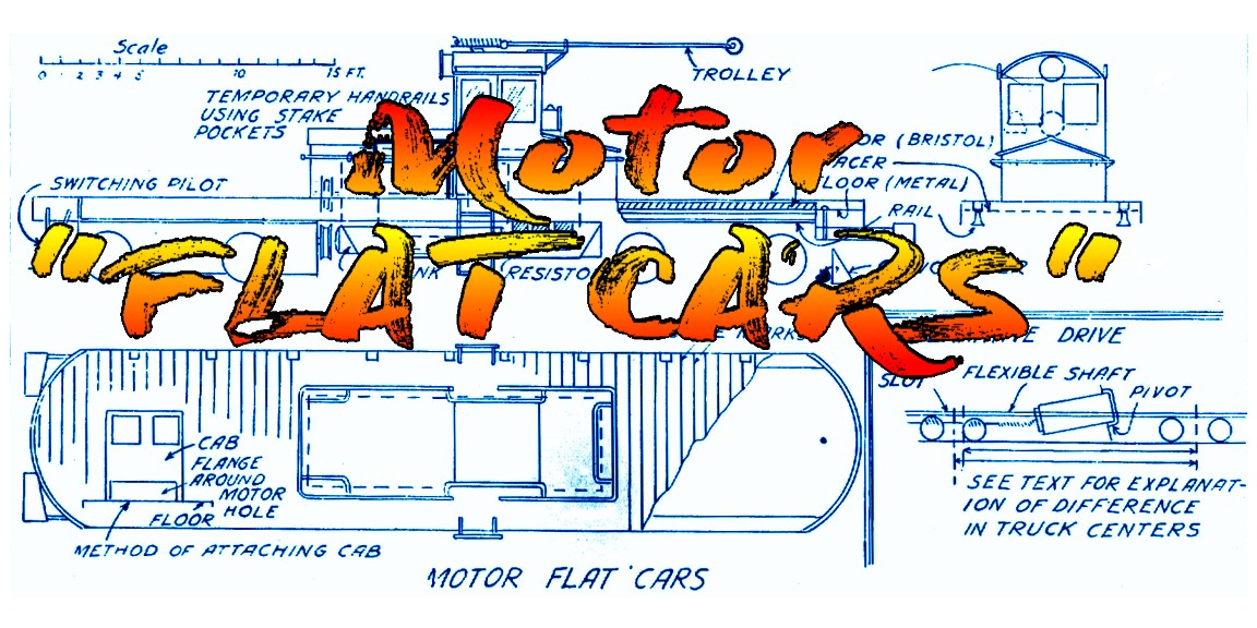 full size printed plan motor "flat cars"   a "work-car" for your trolley line a 1943 plan