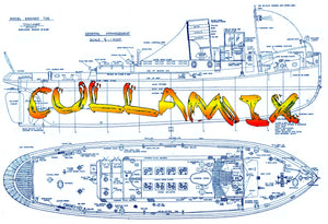 full size printed plans scale 1:24 1/2” = 1ft  length 39 3/4” diesel-engined tug cullamix