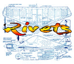 full size printed plan vintage 1964 profile goodyear racer control line "rivets"