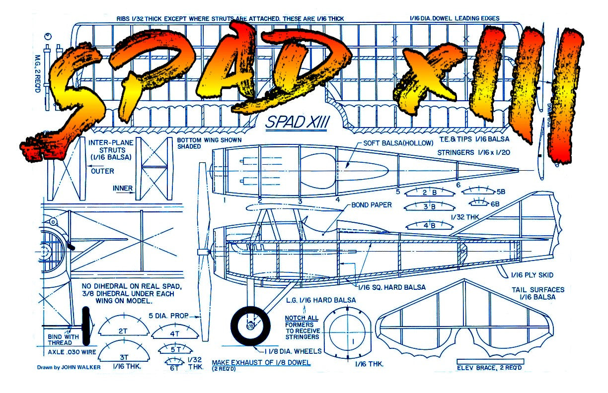 full size printed plans peanut scale "spad xiii" airplane can be so well known and popular that it gets completely over looked!