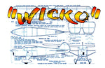full size printed plans peanut scale "wickner “wicko"" simple model fuselage