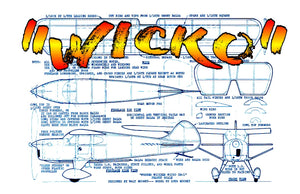 full size printed plans peanut scale "wickner “wicko"" simple model fuselage