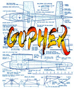 full size printed plan vintage 1952 "gopher"  a consistent winner in the nat wingspan 18”  engine dooling .61