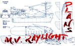 full size printed plans  a modern clyde "puffer" m.v. raylight scale 1:48 suitable for radio control
