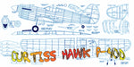 full size printed plans curtiss hawk p-40d scale 1:18  wingspan 24 ½”   power rubbe