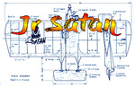 printed plans vintage 1964 jr satan  by carl goldberg  control line combat  w/s 29”  eng .15