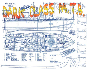 full size printed plans & article scale 1:35  length 31 dark class m.t.b. suitable for radio control