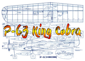 full size printed plan slow combat or sport stunter "p-63 king cobra" profile