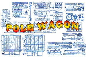 full size printed plans circus pole wagon scale 3/4" =1ft  length 22 inches  width 7 inches  height 12 inches