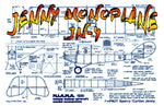 full size printed plans peanut scale sperry / curtiss  jenny monoplane monoplane from 1923