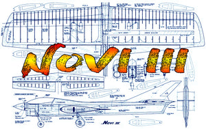 full size printed plans vintage 1968 controline precision acrobatic aircraft “novi iii”