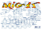 full size printed plan to build 1:16 semi scale mig 15 electric ducted fan freeflight