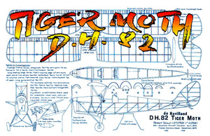full size printed plans peanut scale "tiger moth 82-a" can be built under 6-1/2 grams.