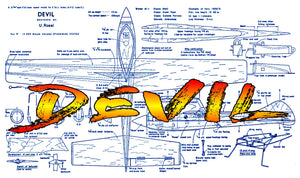 full size printed plans 1960 control line speed  devil most successful f.a.i.