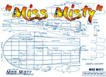 full size printed plans hydro for closed course racing "miss misty" for 2-channel