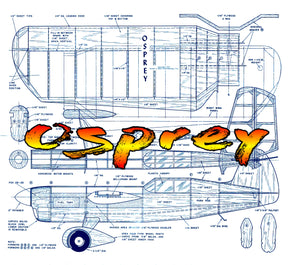 full size printed plan vintage 50s-60s control line stunter .29 to .35 osprey gorgeous stunt