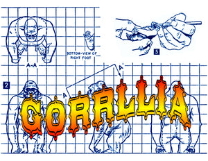 full size printed plans gorilla for your model circus scale 3/4" = 1'  height 3 3/4"  width 2 1/2
