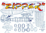 full size printed plan carl goldberg's famous vintage 1939  free flight `zipper'