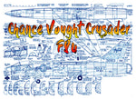 full size printed plan scale 1/16 chance vought crusader f8u  tigerjet or convert to ducted fan