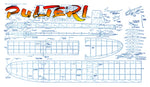 full size printed plan f.a.i. design "pulteri" free flight  wingspan 60”  engine .15