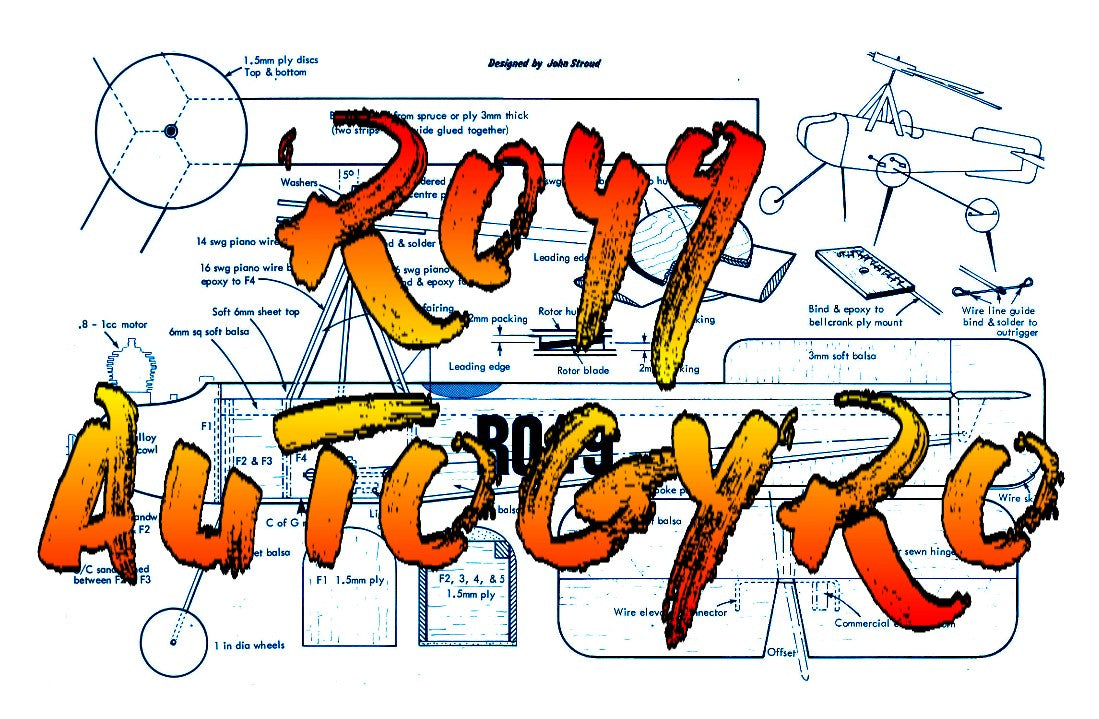 Full Size Printed Plan Control line R049 AUTOGYRO Rotor span 18” for.0 ...