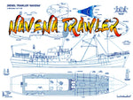 full size printed plan scale 1:48 length 35" trawler m.t. navena suitable for r/c