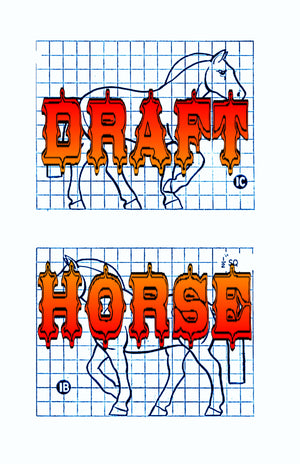 full size printed plans draft horse for your model circus scale  ¾” = 1ft  height 6"  length 7 1/2