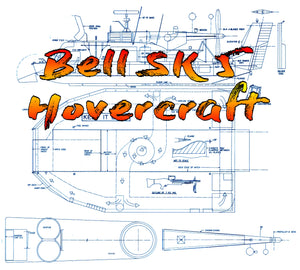 full size printed plan scale 1:18 bell sk 5 hovercraft for 3 channel radio control