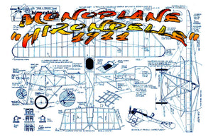 full size printed plans peanut scale  “hirondelle"* 1911 for beginners in peanut contest