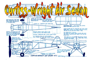 full size printed peanut scale plans curtiss-wright air sedan the 30s reminiscent of many aircraft from the golden age