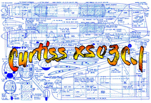 full size printed plans control line scale 1” = 1’ wingspan 38” curtiss xs03c-l