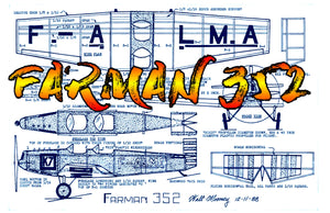 full size printed peanut scale plans farman 352 an easy-to-build low winger