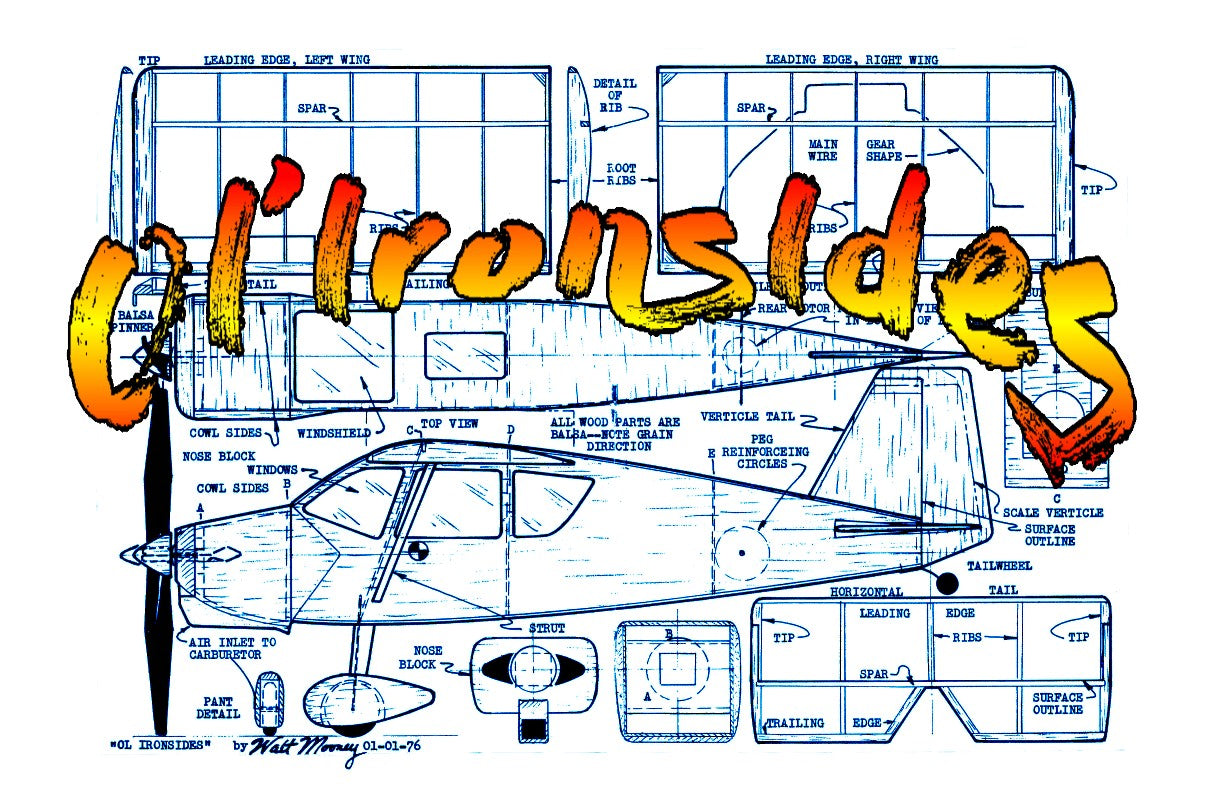 full size printed plans peanut scale "ol'lronsldes " good model for the novice