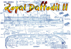 full size printed plan scale 1:48 mersey ferry “royal daffodil ii” suitable for radio control