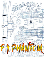 full size printed f 4 phantom plans vintage 1970  radio or control line dyna-jet or  ducted fan